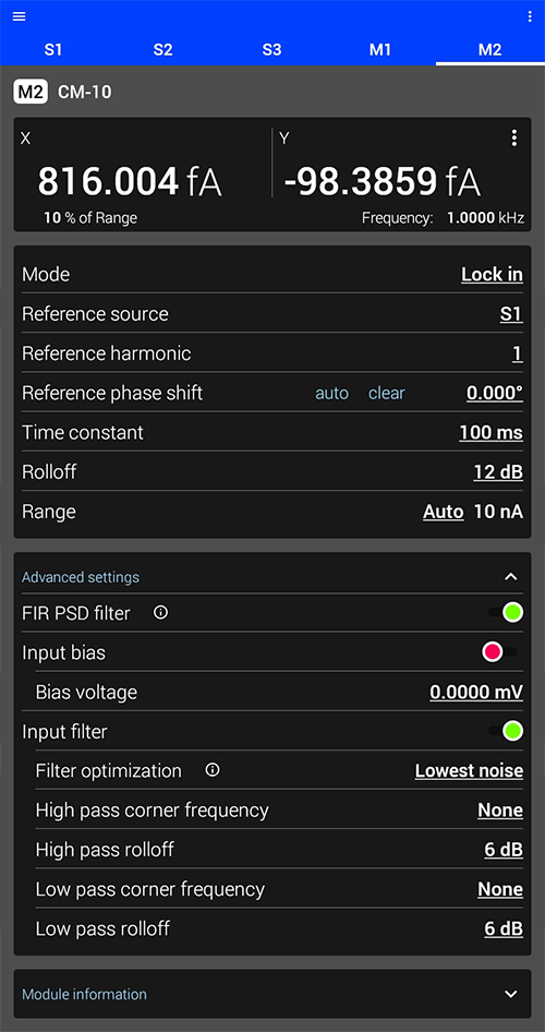 CM_screen CM-10 module options